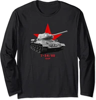 wwii urss t 34 85 battle tank t shirt summer cotton long sleeve o neck mens t shirt new s 3xl
