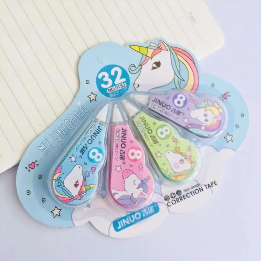 

4 pcs/pack Unicorn Practical Correction Tape White Out Corrector Promotional Gift Stationery Student Prize School Office Supply