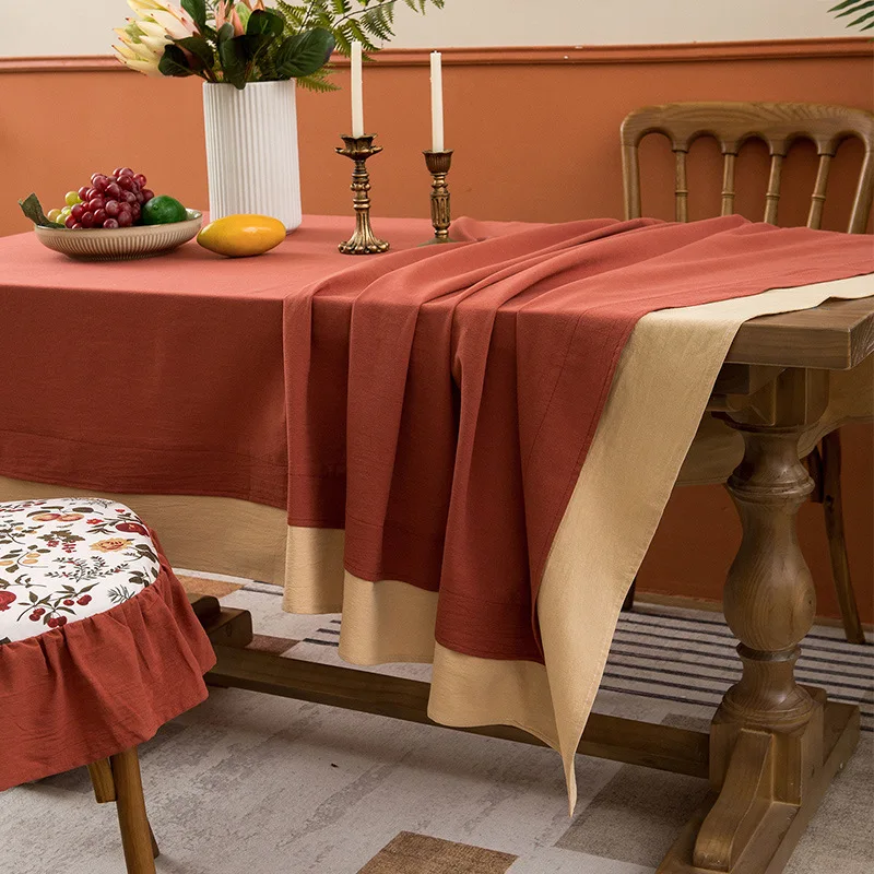 

Nordic Dinning Table Cloth Cotton Linen Rectangle Simple Tea Table Cover Pure Color Dustproof Picnic Cloth Home Decorations