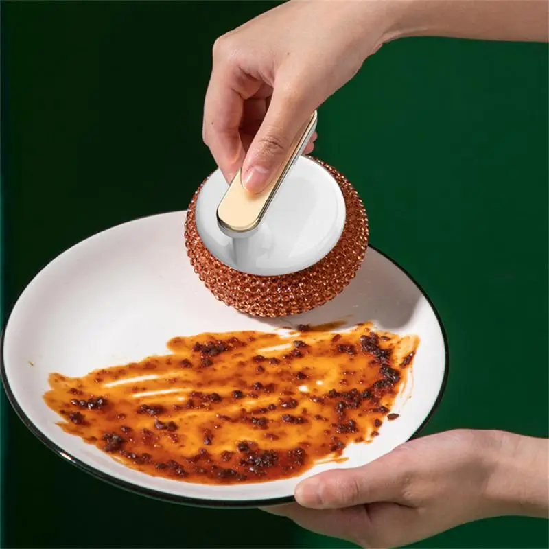 

Wash Pot Kitchen Household Clean The Steel Ball Multi-function Pot Brush Clean Ball Pot Brush Not Easy To Damage Wash Brush