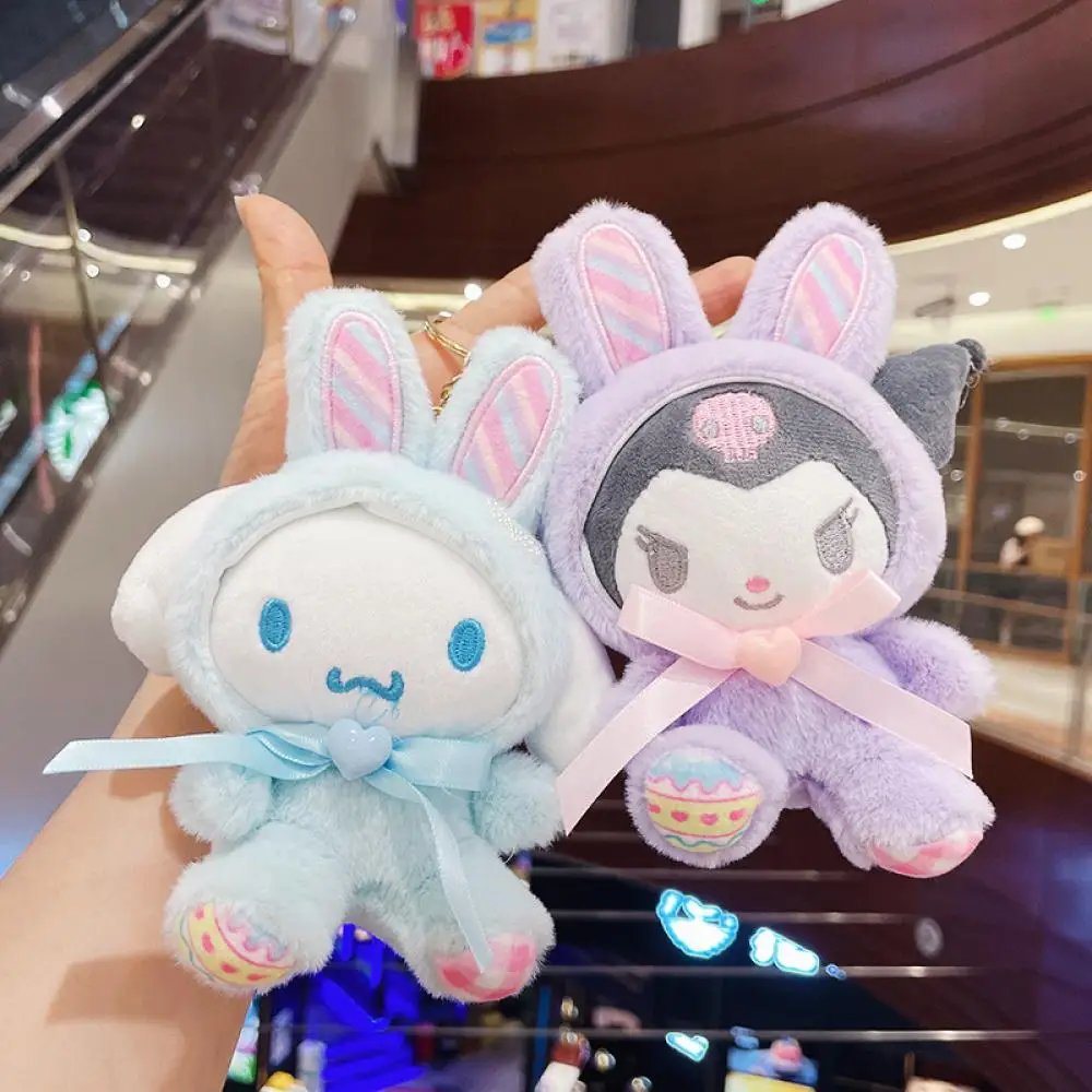 

Sanriod Kuromi Plush Toy Soft Doll Pendant Kawaii Anime Cartoon My Melody Keyring Bow Cute Cinnamoroll Stuffed Children Kid Gift