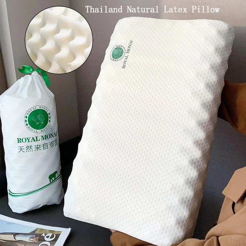 

58x38cm Natural Latex Pillow Comfortable Breathable Health Care Pillow For Remedial Neck Protect Vertebrae