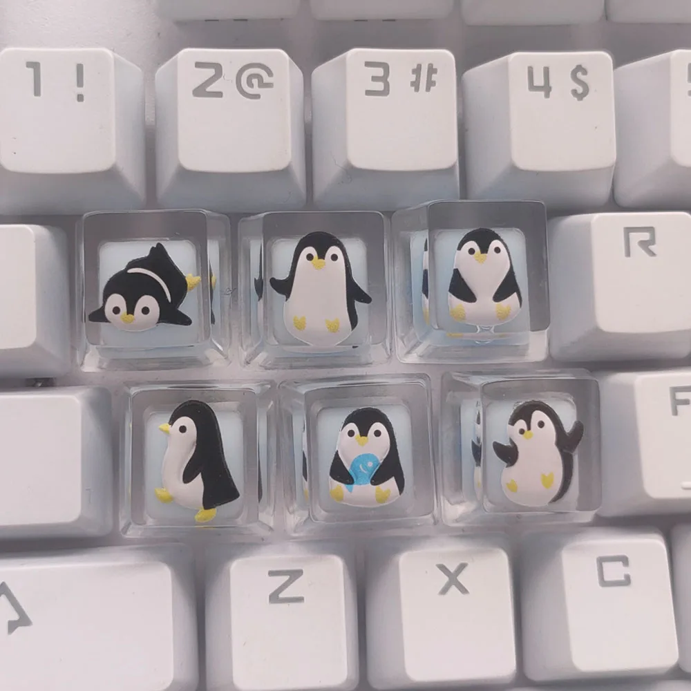 DIY Artisan Механические Колпачки Для Клавиш Kawaii Penguin Аниме Дизайн Cherry MX Совместимые
