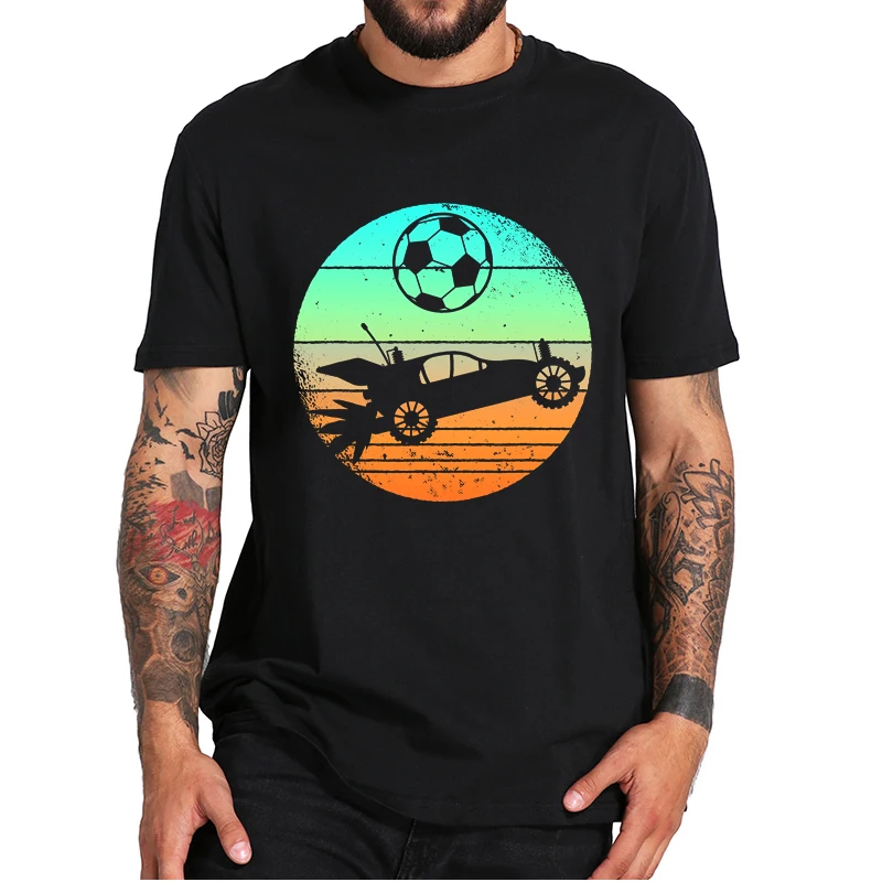 

Rocket Soccer Derby T-Shirt Retro Style RC Soccer Car League Gamer Essential Men's Summer Tee Tops 100% Cotton EU Size