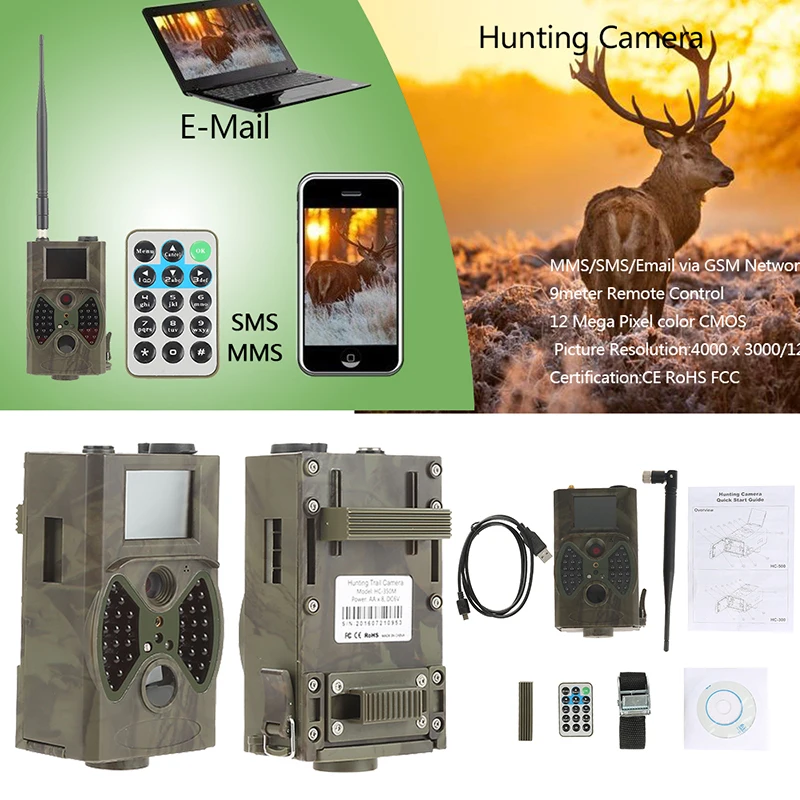 

HC-350G Portable Hunting Camera 120°Detecting Range Wildlife Trail Night Vision Waterproof 0.3s Trigger Wireless Security Camera