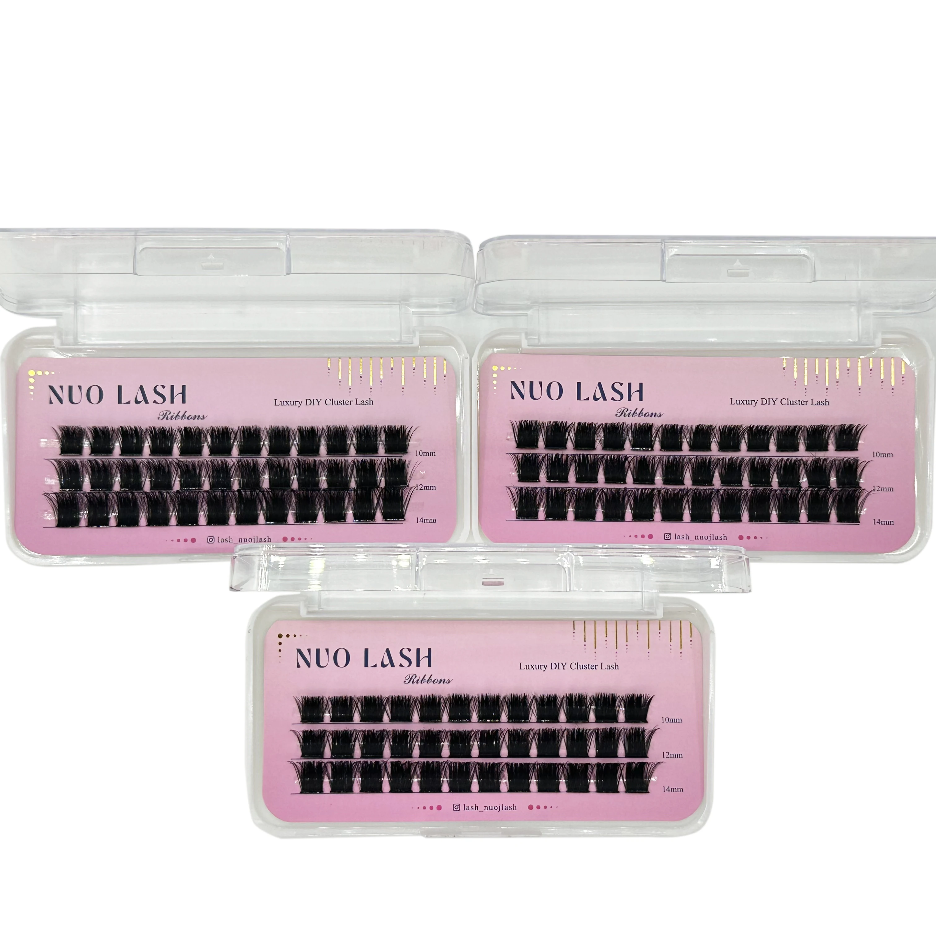 Кластерные ресницы черные 1 см-1.5 см