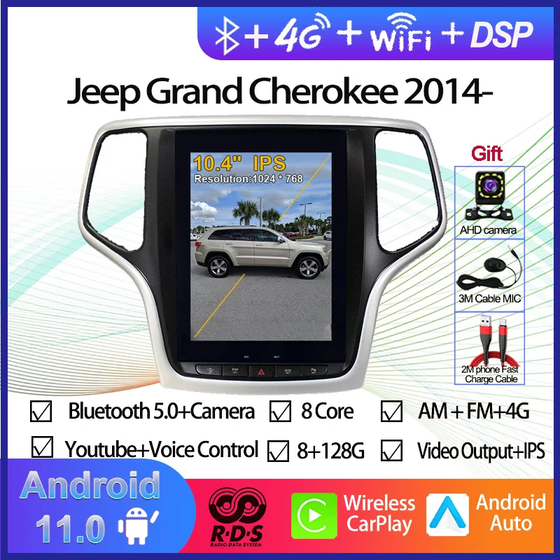 

10.4" Android Tesla Style Car GPS Navigation For JEEP Grand Cherokee 2014- Auto Radio Stereo Multimedia Player Head Unit