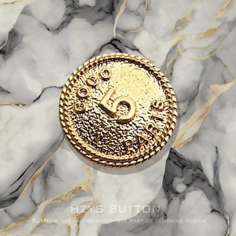 _ 5 круглые металлические роскошные дизайнерские швейные пуговицы с пятью
