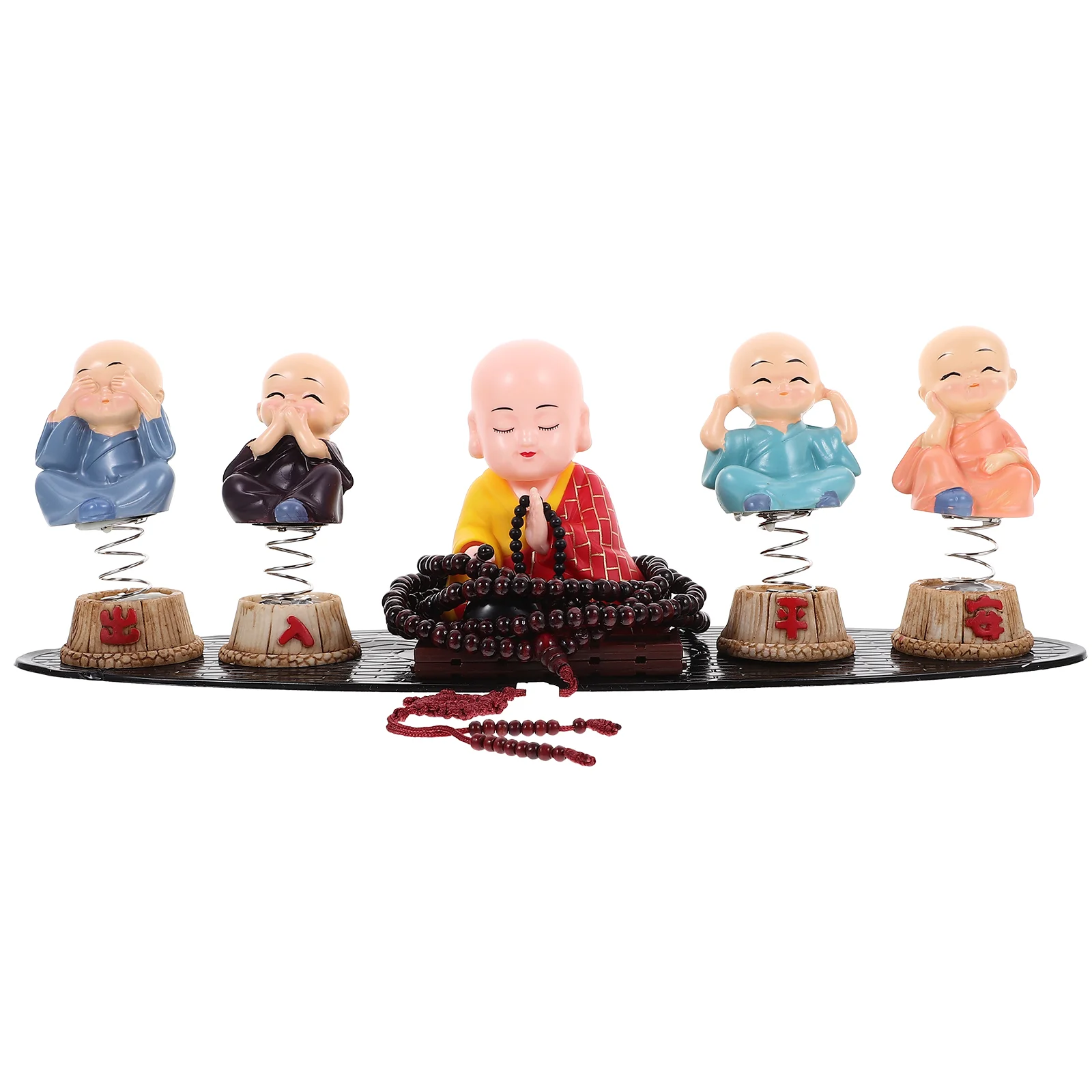 

Ornaments Home Decor Solar Shaking Head Monk Car Dash Bobbleheads Figures Resin Little Figurine Nodding Statue