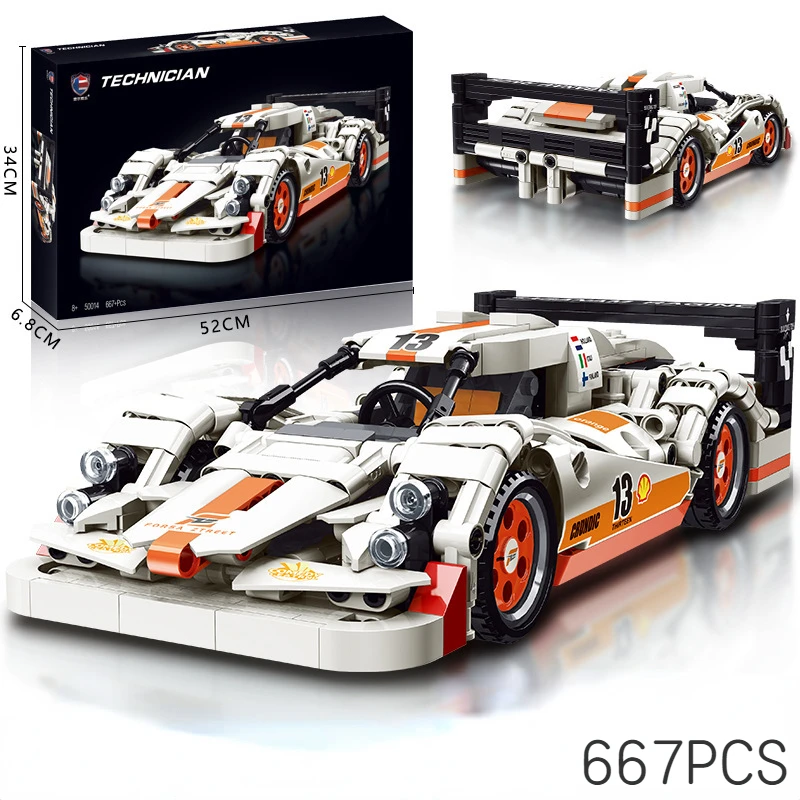 

Technical Series Sports Racing Car Bugatti Pors Model Building Blocks Pull Back MOC Bricks Set Toy for Children Boys Gifts