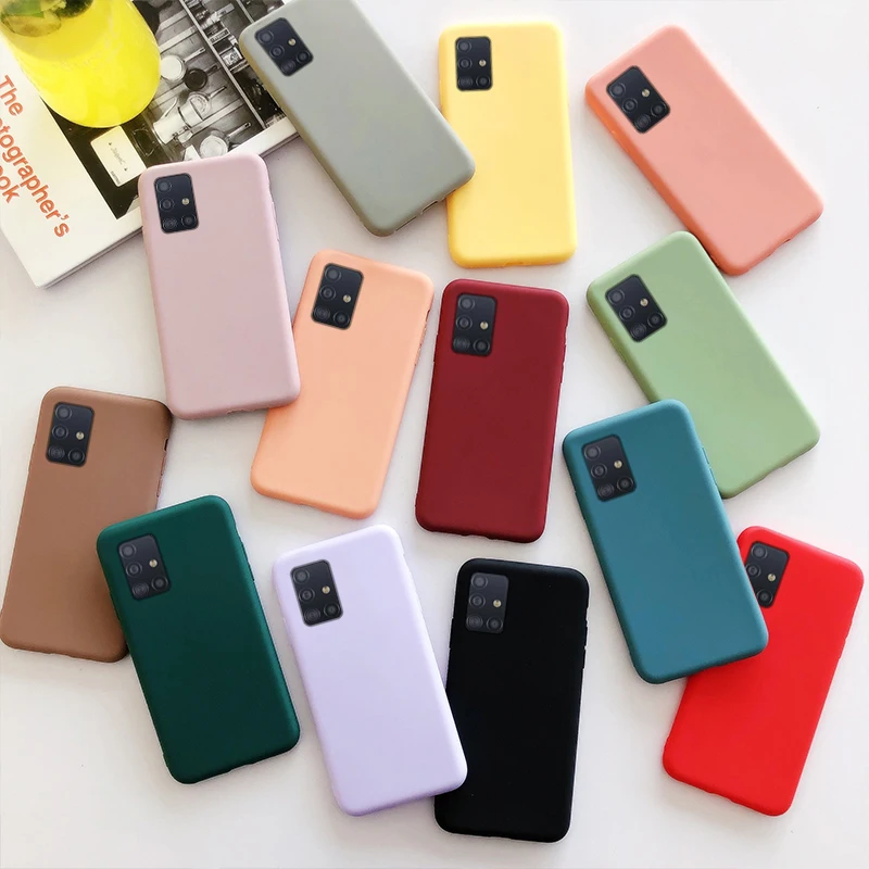 

Candy Color Silicone Phone Case For Samsung Galaxy A03S A22 A32 4G A02S EUR A12 A42 A52 A72 5G A51 A71 Matte Soft Tpu Back Cover