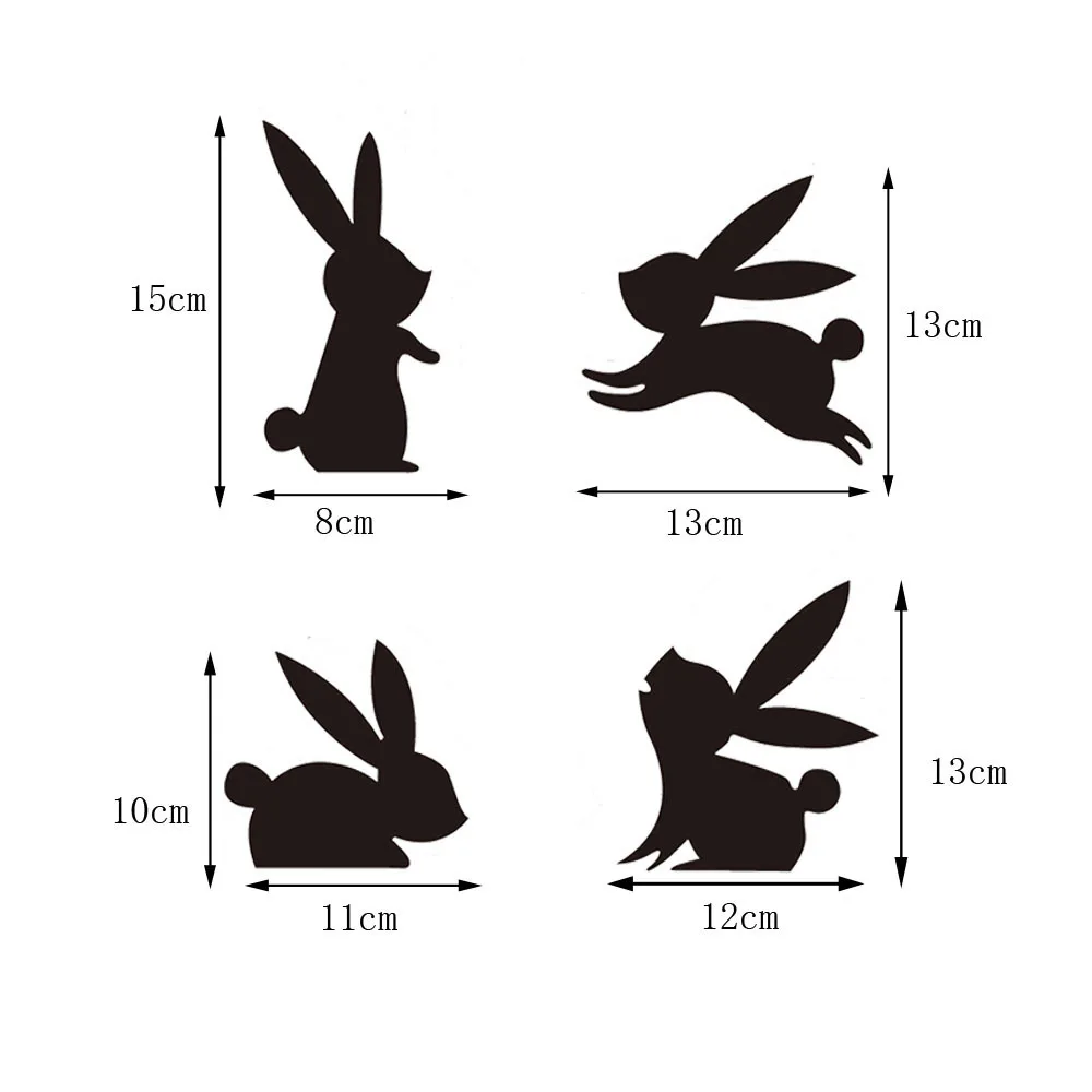 4 шт. зеркальные настенные наклейки в виде танцующего кролика |