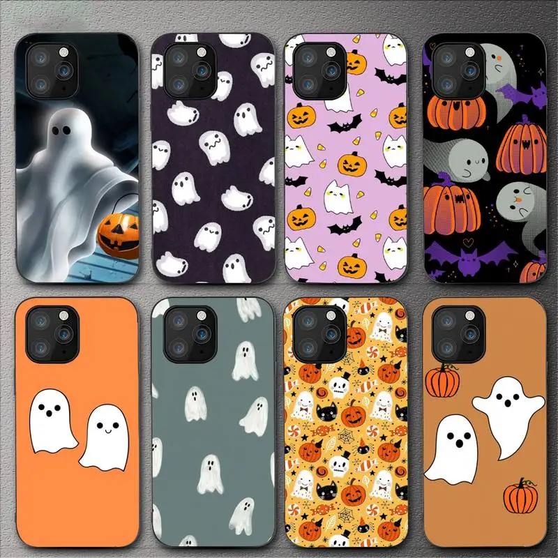 Cute Halloween Ghost Phone Case For iPhone 11 12 Mini 13 14 Pro XS Max X 8 7 6s Plus 5 SE XR Shell