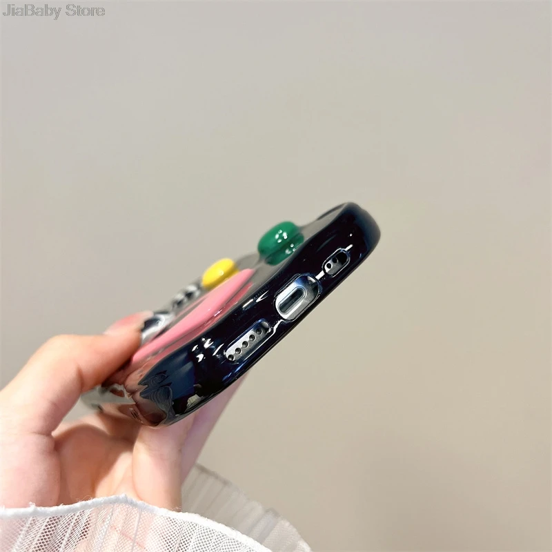 Чехол с полным покрытием в форме сердца мультяшный жидкий блеск железный