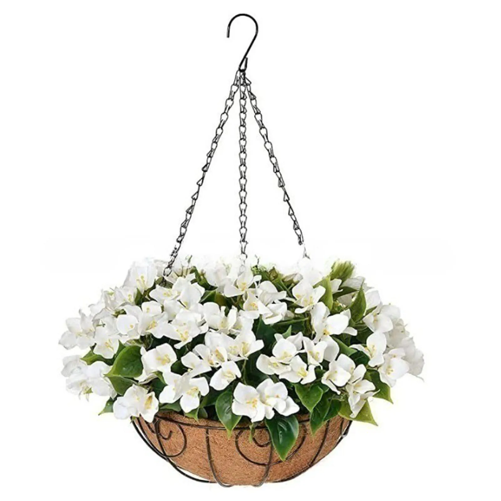 

Garden Romantic Office Indoor Outdoor Wedding Artificial Hanging Basket With Flowers Party DIY Craft Porch Yard Guesthouses