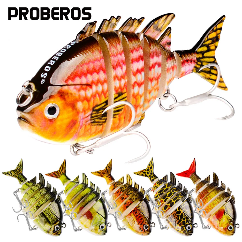 

PROBEROS Fishing Wobblers Swim Bait Fishing Bait 6 Sections Fishing Lure 80mm/15.5g 8# Good Quality Hook Fishing Tackle