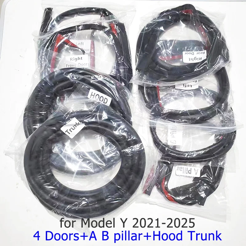 Для Tesla Model 3 Y 2021-2025 Juniper Highland автомобильные уплотнительные ленты резиновый капот багажник люк комплект уплотнений звукоизоляционные аксессуары