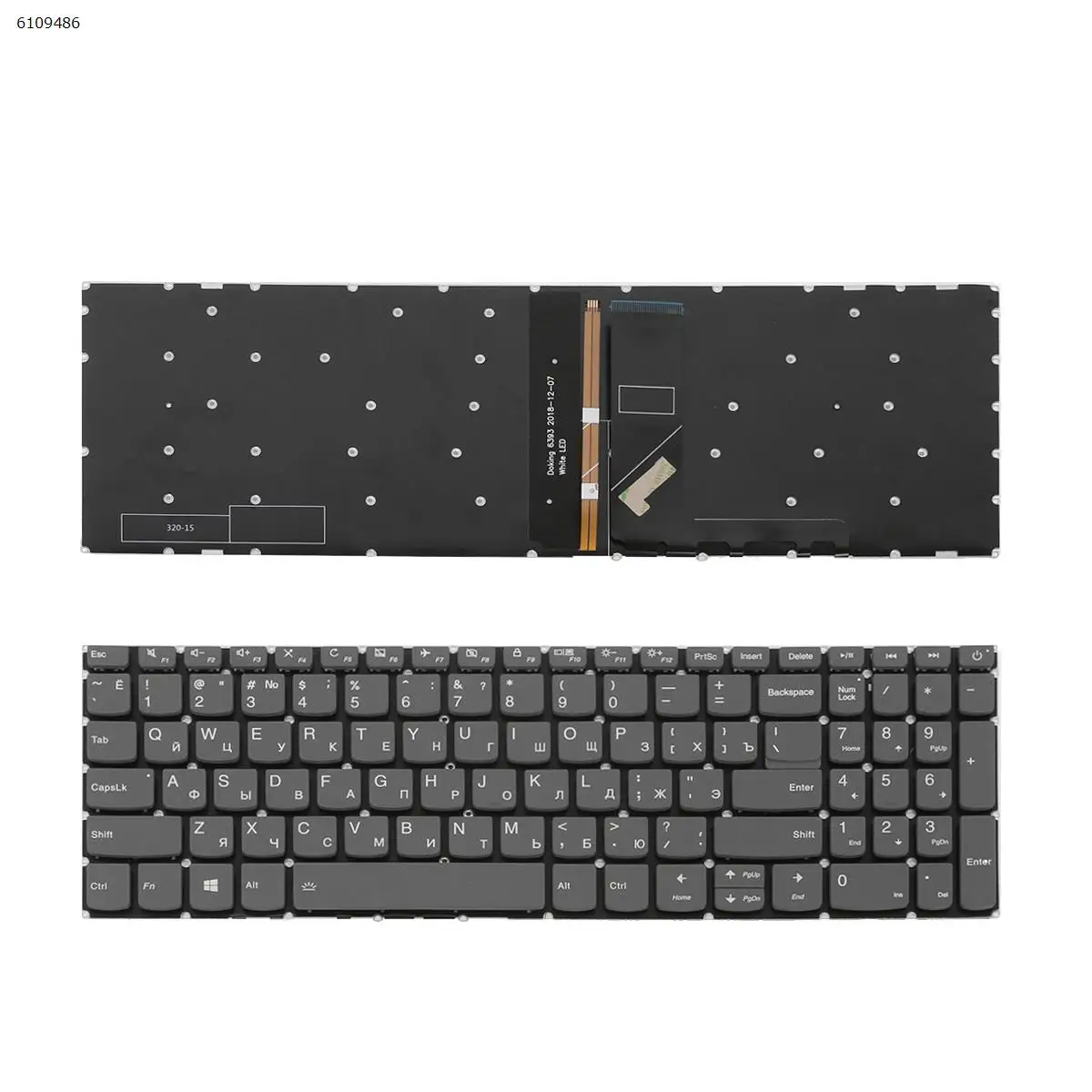 

RU Laptop Keyboard for Lenovo IdeaPad 720-15IKB S145-15IML S145-15IWL S145-15IIL GRAY Without FRAME Backlit