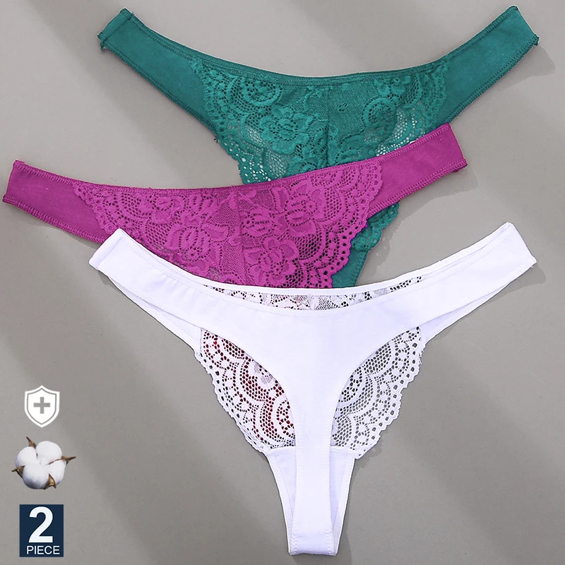 

Трусики-стринги женские хлопковые с заниженной талией, 2 шт./компл.