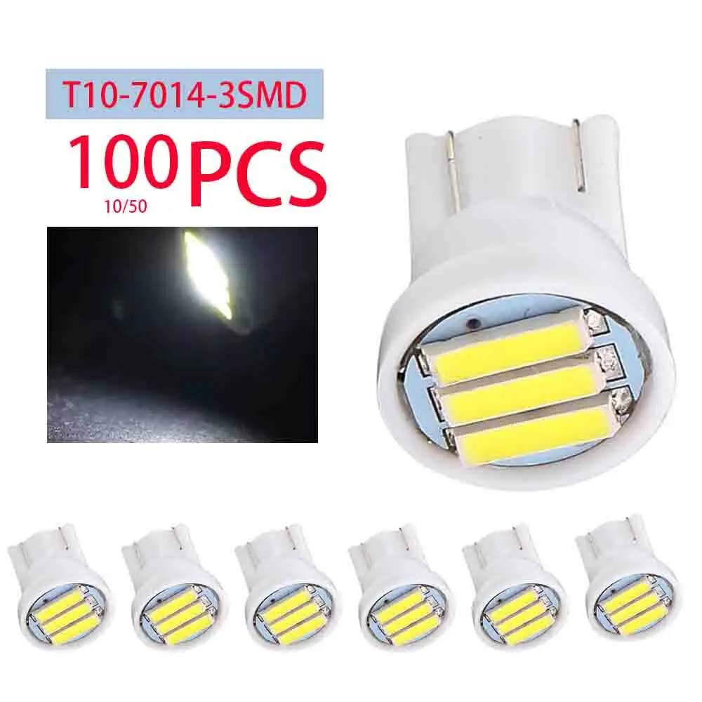 T10 3 SMD 7014 LED 3SMD 7020 1 Вт Белый W5W Лампа освещения клинового номерного знака Источник