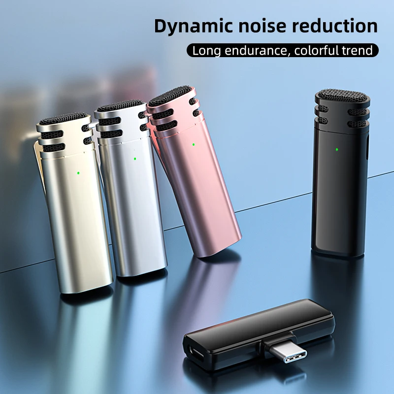 

Wireless Clip-On Microphone 2.4g One-Drag-One Live Noise Reduction Clip-On Radio Microphone Recording Outdoor Microphone