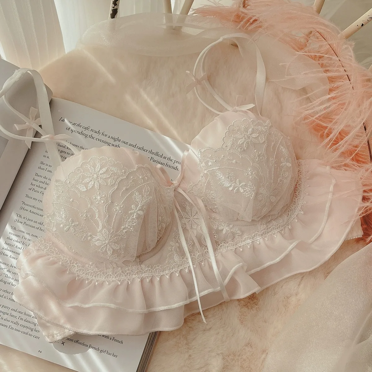 Комплект кружевного нижнего белья в японском стиле лолита с чашкой 1/2