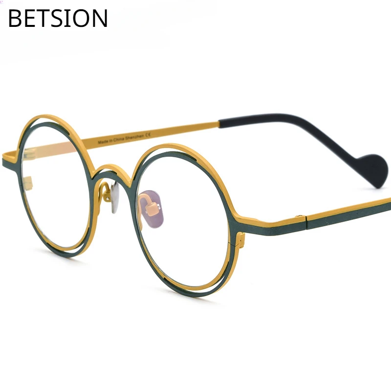 

Color Titanium Glasses Frames for Mens and Flat Light Mirror Round Retro Myopia Optical Eyeglasses Women Fashion Eyewear