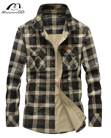Мужская клетчатая рубашка MAIDANGDI длинный женский топ для весны и осени одежда