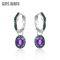gems beauty 925 sterling silver thorn original design vintage earrings for women female fine jewelry gifts natural amethyst