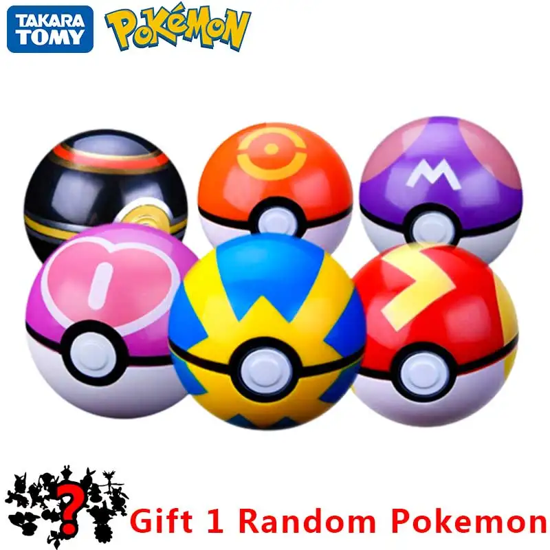 

Takara Tomy 21 Style With Figures Pokemon Pikachu Pet Elf Ball Pokeball 7cm Pop-up Poke Balls Kids Toy Hot Home Decoration Gift