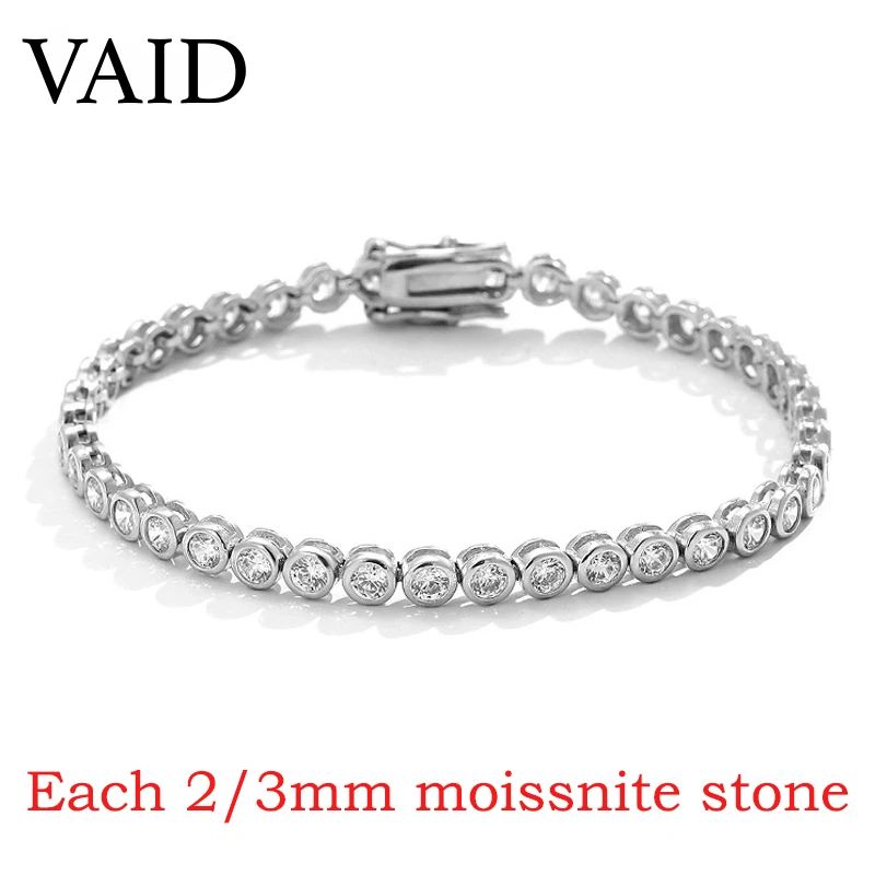

Smyoue 2mm 3mm Certified Moissanite Tennis Bracelet for Women Man Full Diamond Luxury Quality Fine Jewelry S925 Sterling Silver