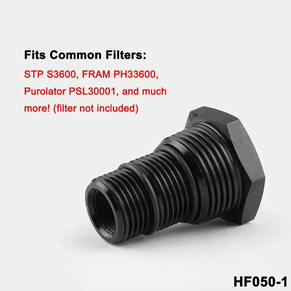 

1pcs 1/2-28 to 3/4-16, 13/16-16, 3/4NPT Black Automotive Car Oil Filter Threaded Oil Filter Adapter