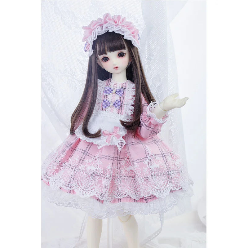 

New Arrival BJD Doll Clothes Blythe Maid Dress for 1/4 1/6 MSD MDD YOSD Pink Apron Doll Accessories