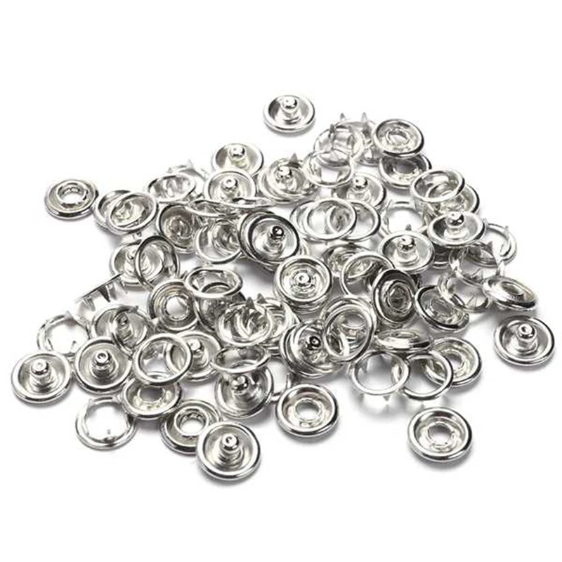 

9.5Mm Metal Prong Snap Button Prong Press Button Ring Studs Fasteners