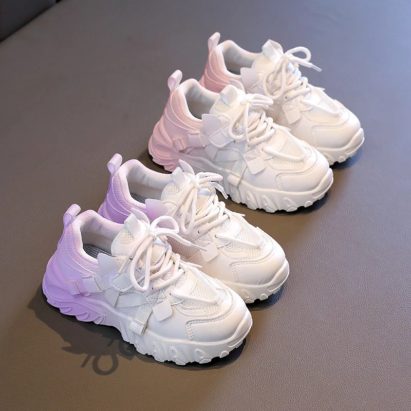 

2023 Chunky Sneakers for Children Gradient Color Vulcanize Shoe Casual Fashion Dad Shoes Platform Sneaker Boy Shoes Girls G07053