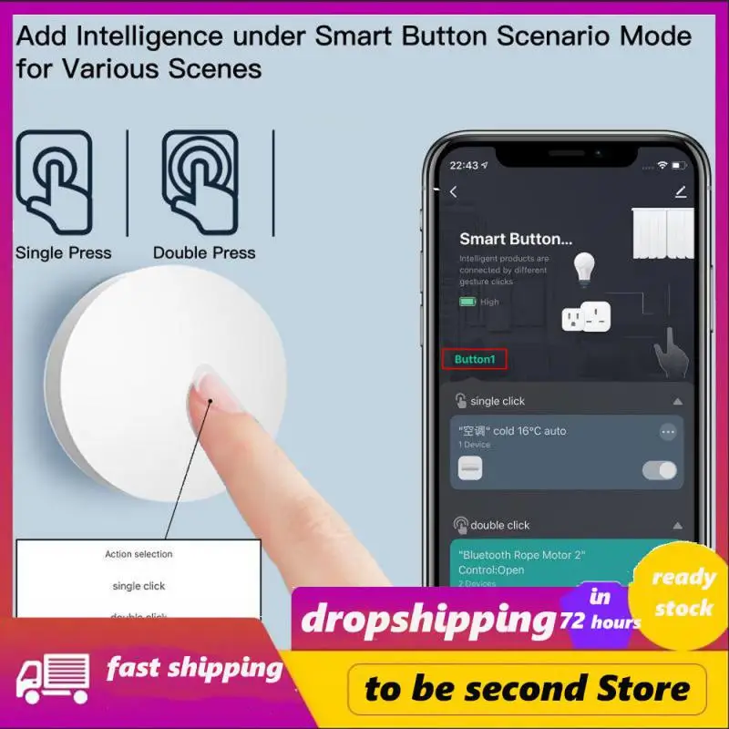 

Convenient Devices Work Together Wifi Smart Light Switch Battery Powered Smart Switches Multi-scene Linked Tuya Zigbee 3.0
