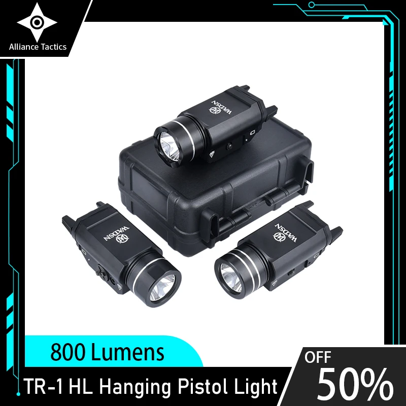 WADSN Tactic TR-1 HL Подвесной пистолет Стробоскоп Металл 800 Люмен Мощный фонарик для Glock 17