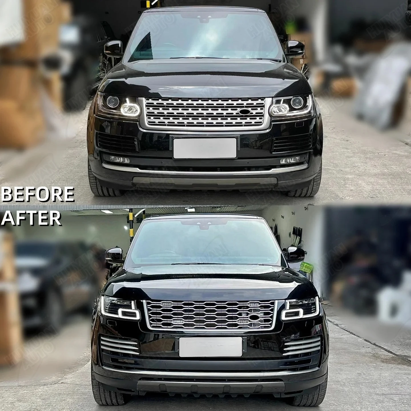 Фото Для Range Rover Vogue 2013-2017: Обновление до модели 2022 года (OEM) — комплект обвеса нового дизайна (передний и задний бамперы) №4