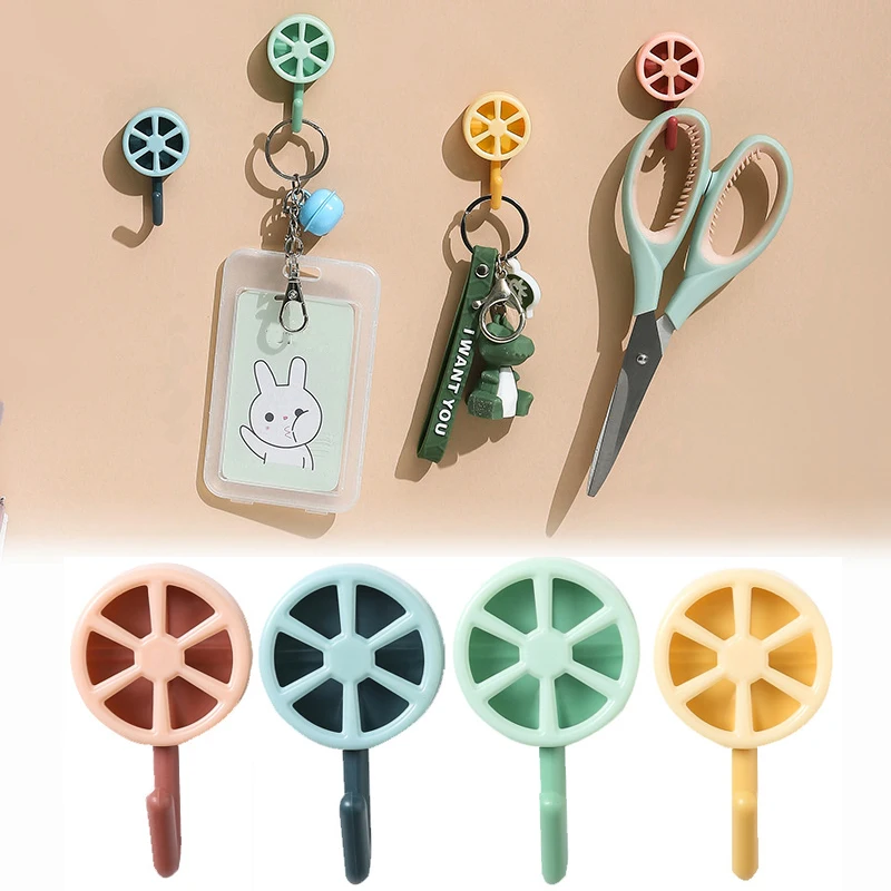 

5pcs Creative Lemon Hook No-Punch Stable Load-bearing Adhesive Multi-Purpose Hooks Living Room Door Home Storage Organization
