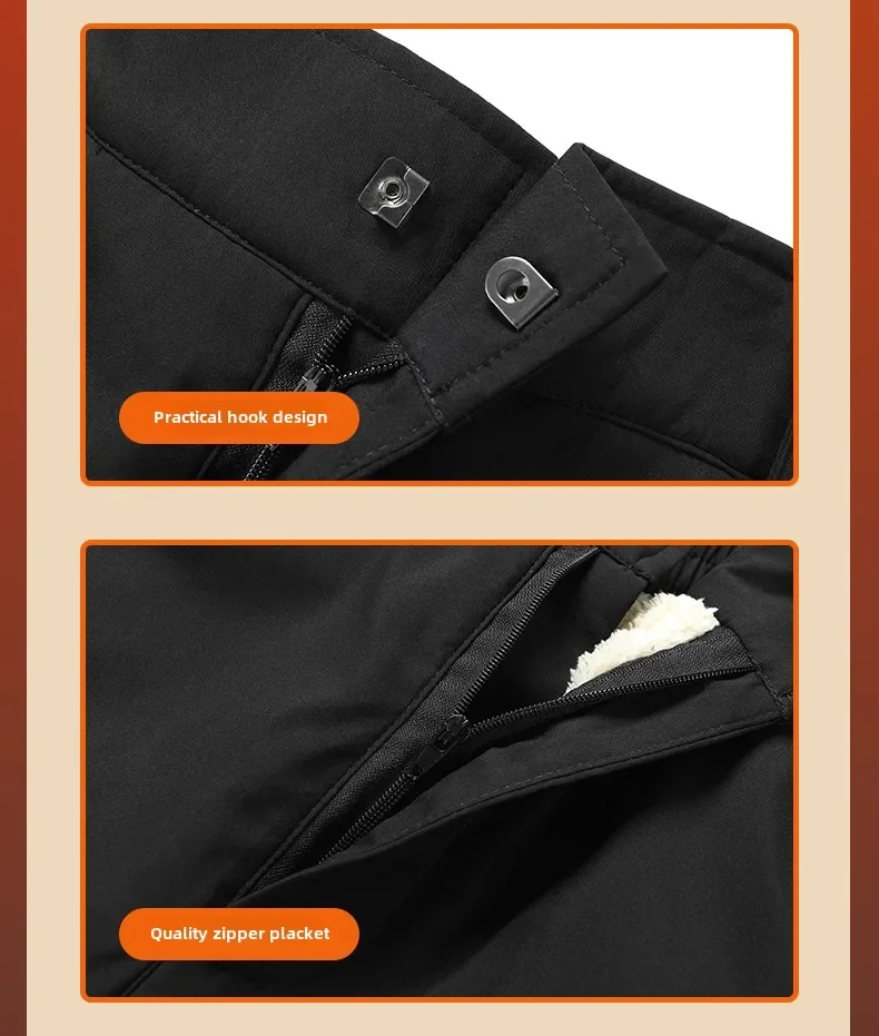 Мужские хлопковые теплые брюки осенне-зимние новые однотонные простые