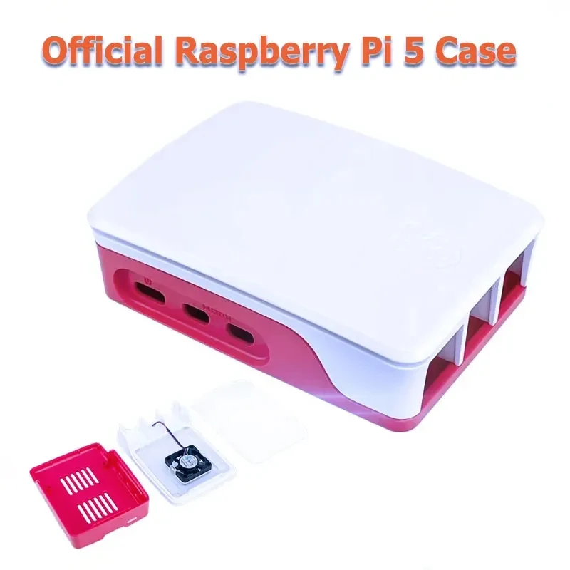 Корпус для Raspberry Pi 5 официальная версия цвет красный/белый корпус из АБС-пластика