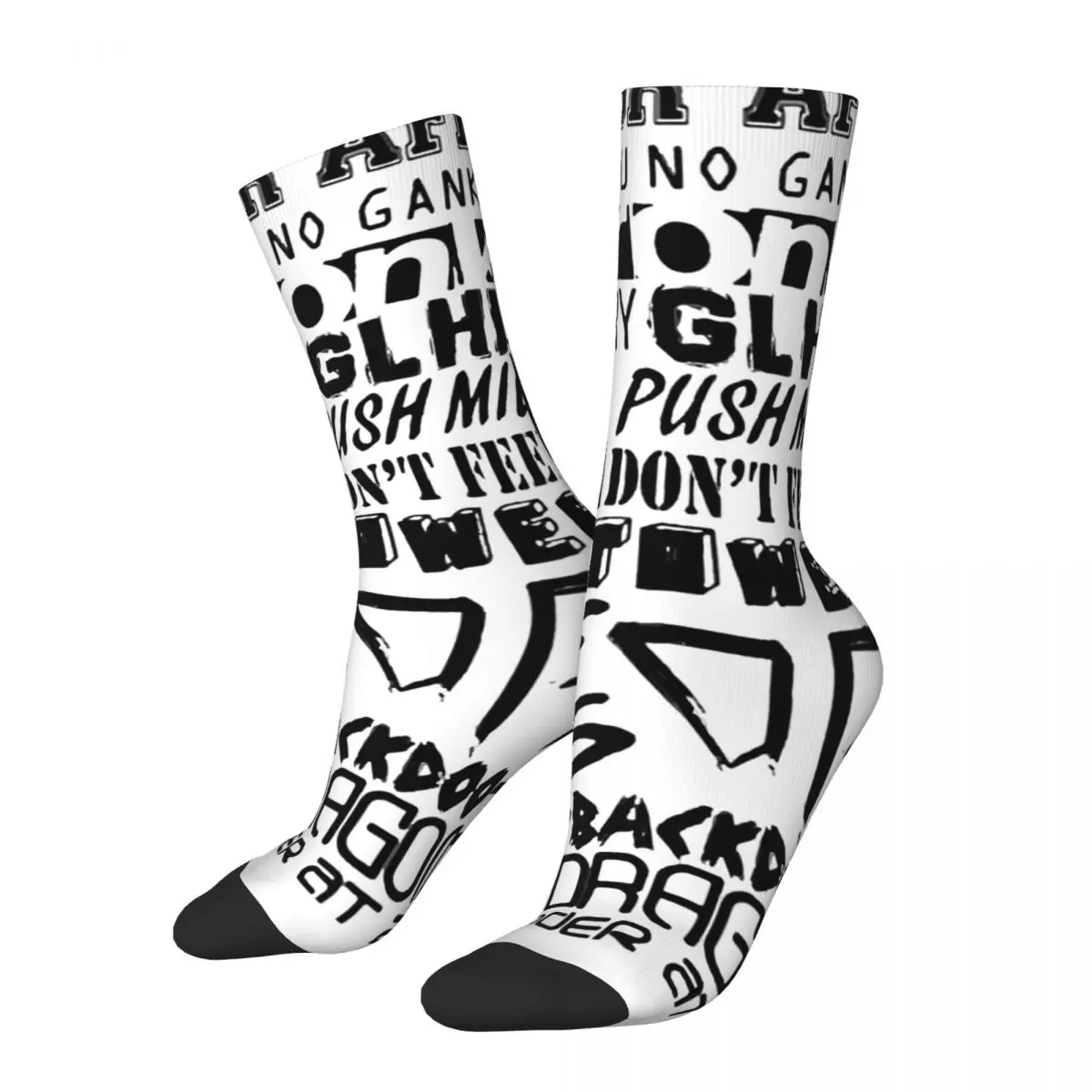 

Funny Crazy Compression Sock for Men Essential Hip Hop Harajuku League of Legends LOL Game Pattern Printed Boys Crew Sock