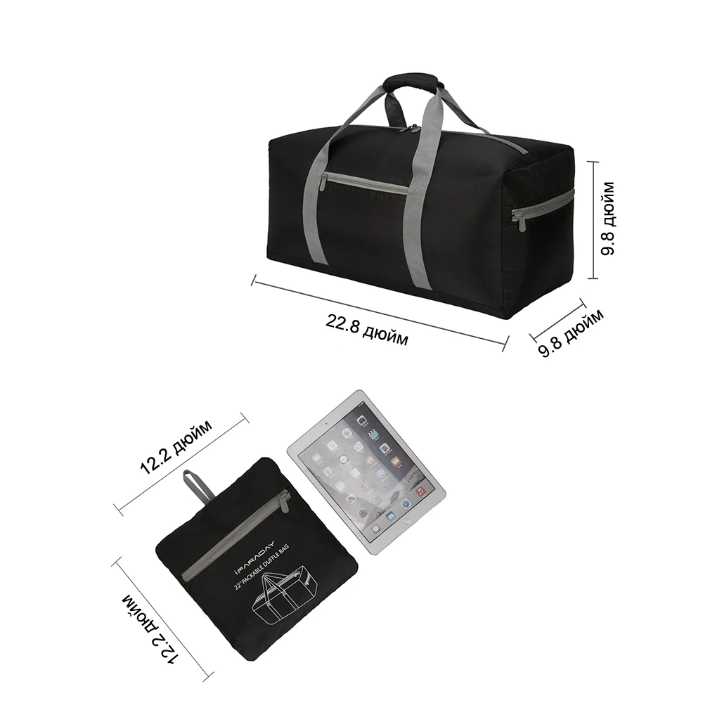 Men Gym Bags for Fitness Training Outdoor Travel Sport  Handbag Multifunction 22 Inch Waterproof Foldable Duffe Luggage IFARADAY