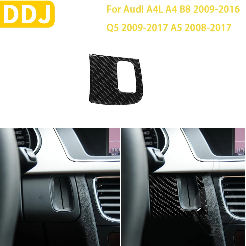 

For Audi A4L A4 B8 2009-2016 Q5 2009-2017 A5 2008-2017 Accessories Carbon Fiber Interior Auto Keyhole Trim Sticker