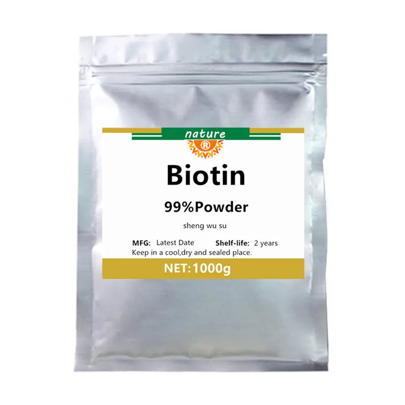 

High Quality Food Grade Biotin Powder,Vitamin H,Vitamin B7,D-Biotin,Coenzyme R,Prevent White Hair And Hair Loss,Free Shipping