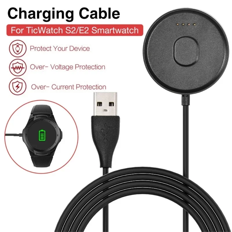 Фото USB-зарядное устройство, док-станция для Ticwatch C2 E2/S2, сменный браслет для умных часов, зарядный кабель №4