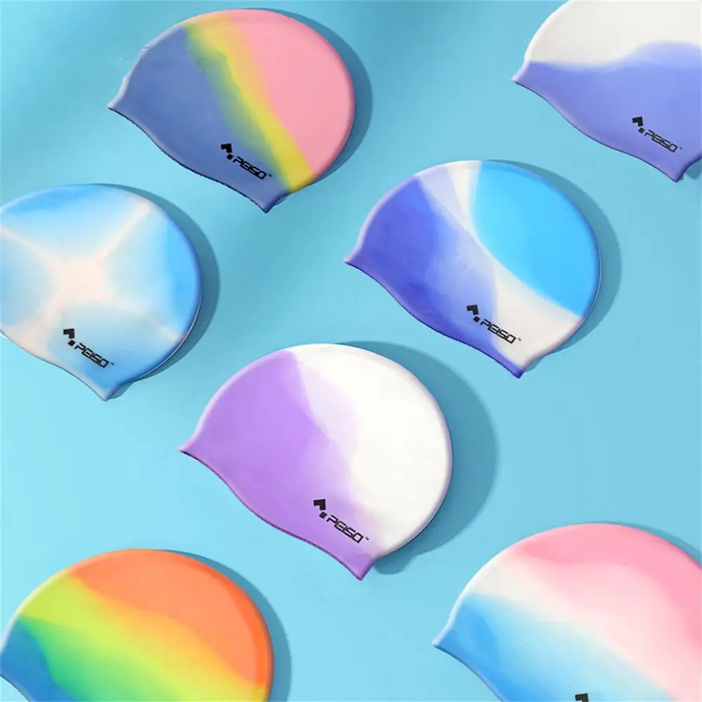 

Size Long Hair Protect Sports Accessories Waterproof Swimming Cap Pool Bathing Hats Elastic Silicone Flexible Durable