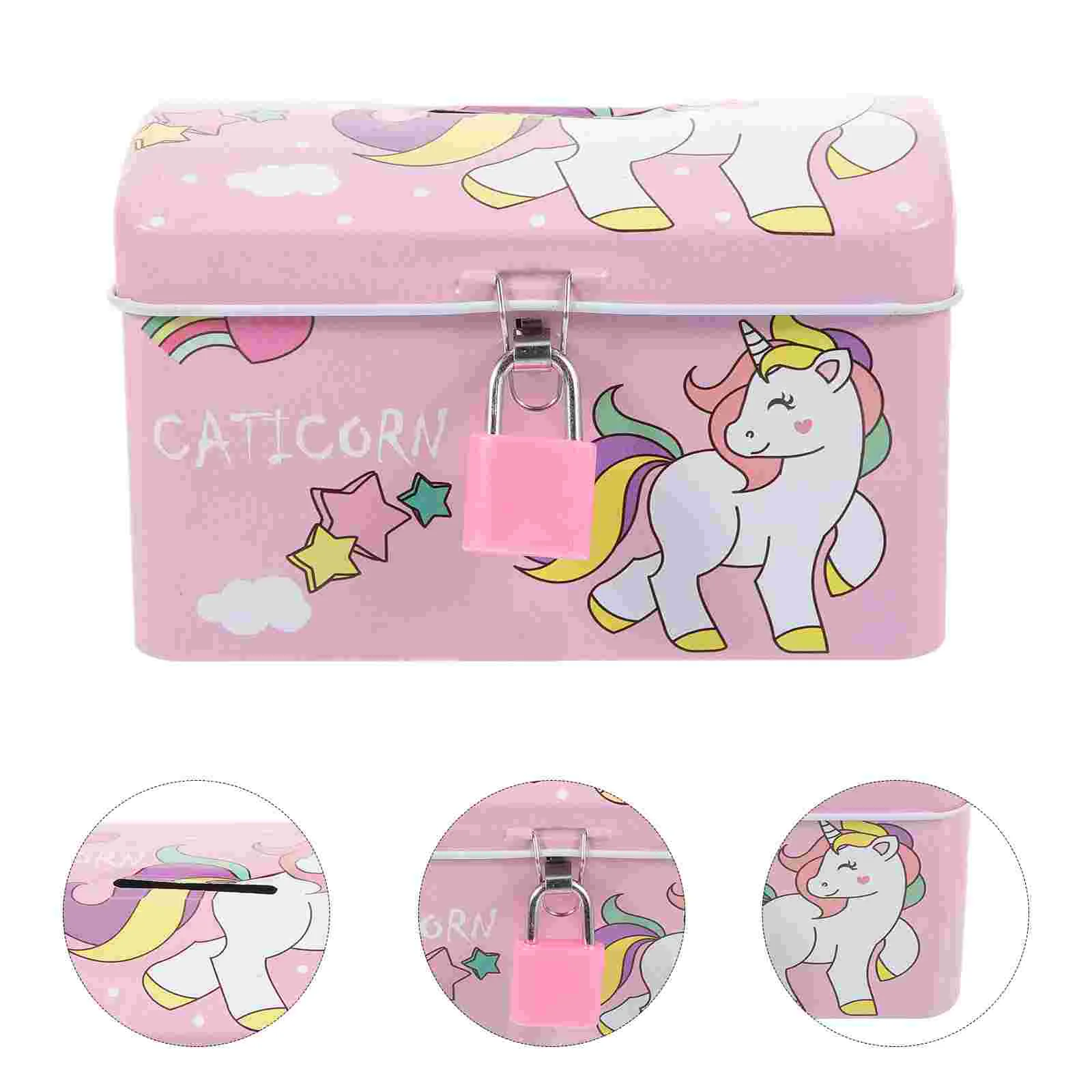

Unicorn Piggy Bank Kids Toy Storage Organizer Bins Saving Pot Currency Iron Child