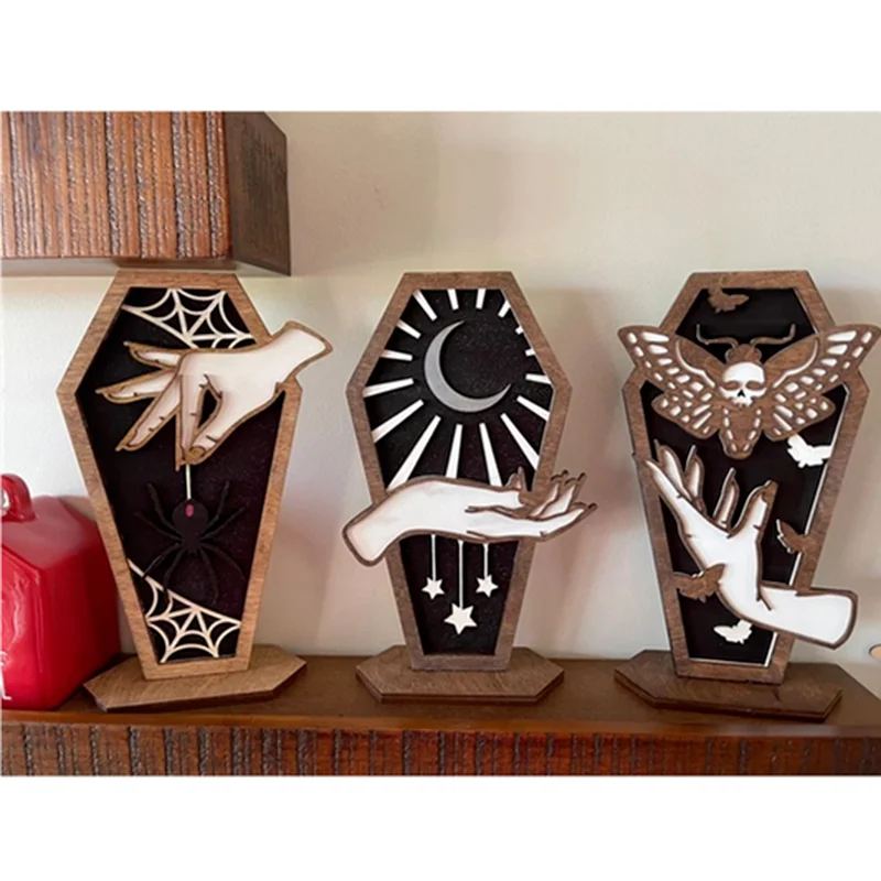 

Настенный деревянный Декор ведьмы, Настенный декор в готическом стиле, страшный домашний декор для спальни, гостиной