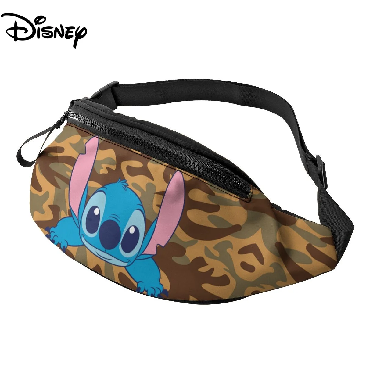 

2022 Disney Female Waist Bag Fanny Pack Women's Hip Bum Bags Travel Sports Belt Bag Girl Stitch Phone Pouch Purse Shoulder Bag